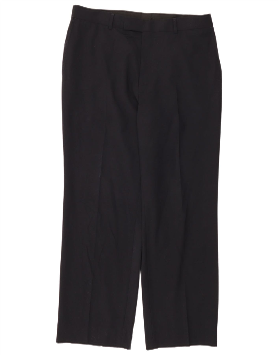 Pantaloni da abito dritti da donna HUGO BOSS W34 L31 Lana vergine blu navy