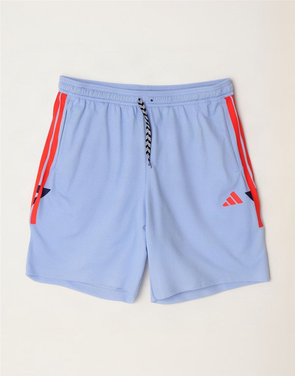 Pantaloncini sportivi Adidas da uomo XL blu in poliestere color block