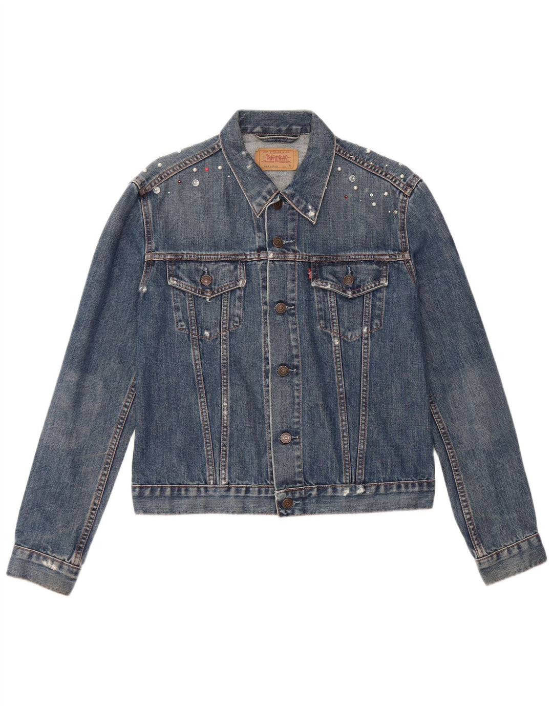 Giacca di jeans per bambina LEVI'S 11-12 anni grande in cotone blu