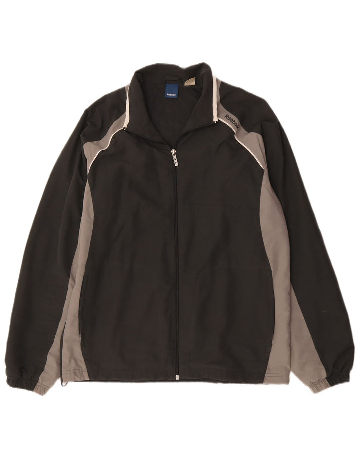 Giacca da ginnastica da uomo Reebok Small nera in poliestere color block