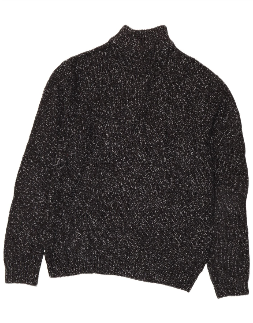Maglione da uomo con collo con zip CHAPS, cotone medio nero screziato