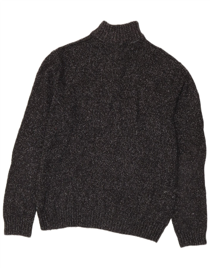 Maglione da uomo con collo con zip CHAPS, cotone medio nero screziato