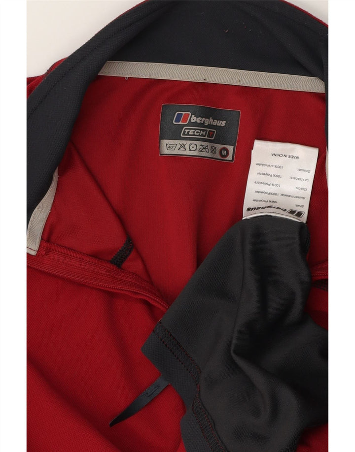 Berghaus Maglia da uomo con zip e collo in pullover, colore rosso medio
