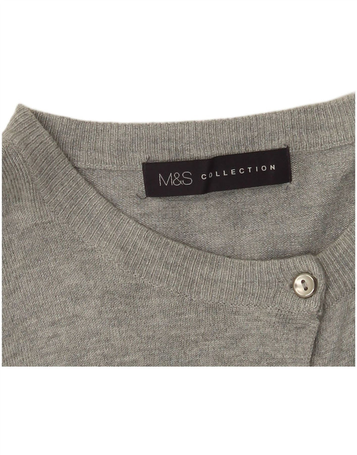 Maglione cardigan da donna Marks & Spencer UK 10 piccolo grigio