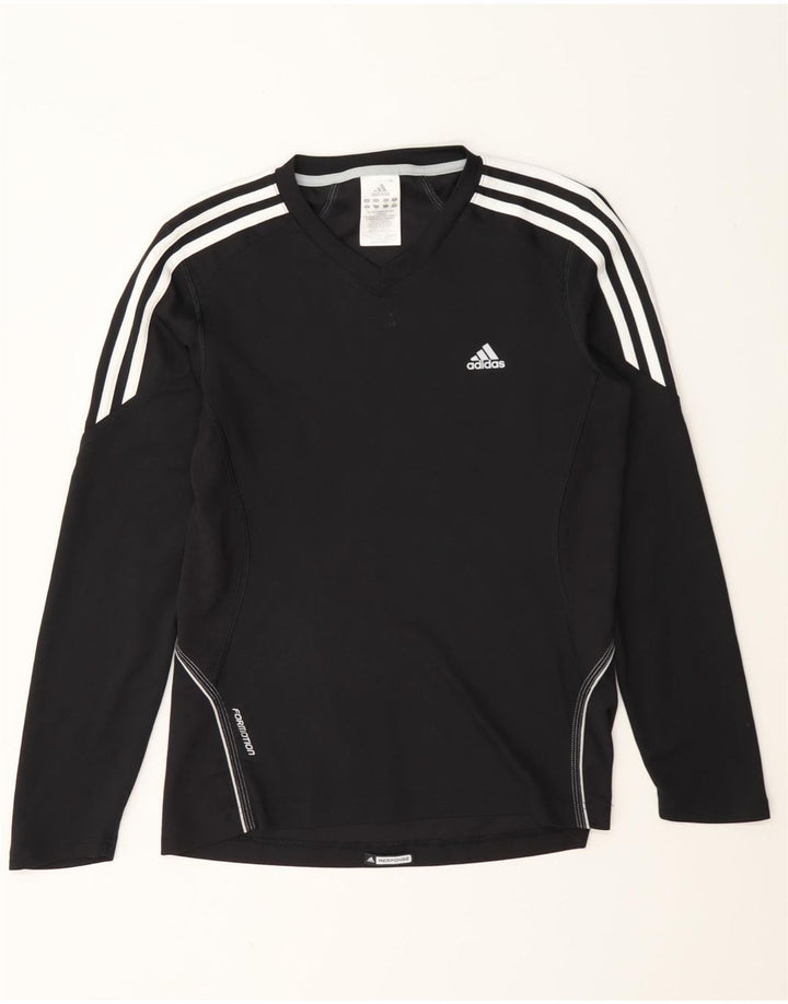 Adidas Donna Response Top Manica Lunga UK 12 Medio Nero Poliestere