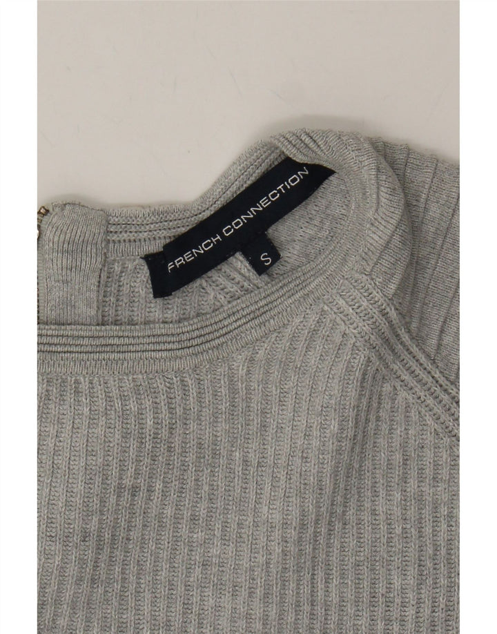 FRENCH CONNECTION Womens Crop Oversized Cardigan Sweater UK 10 Small Grey Vintage French Connection and Second-Hand French Connection from Messina Hembry 
