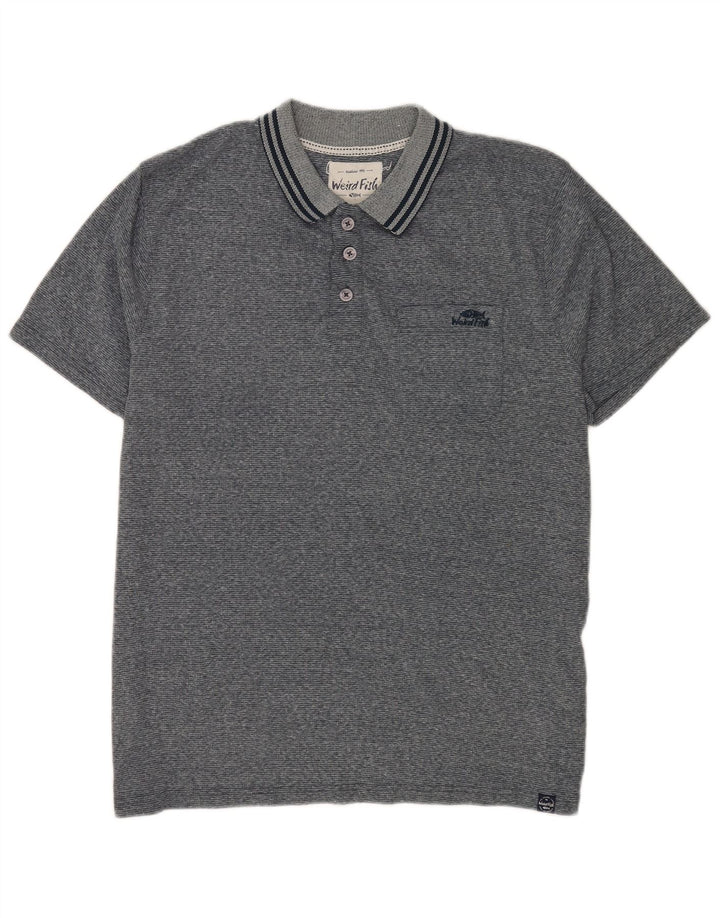 Polo da uomo Weird Fish XL in poliestere chiazzato grigio