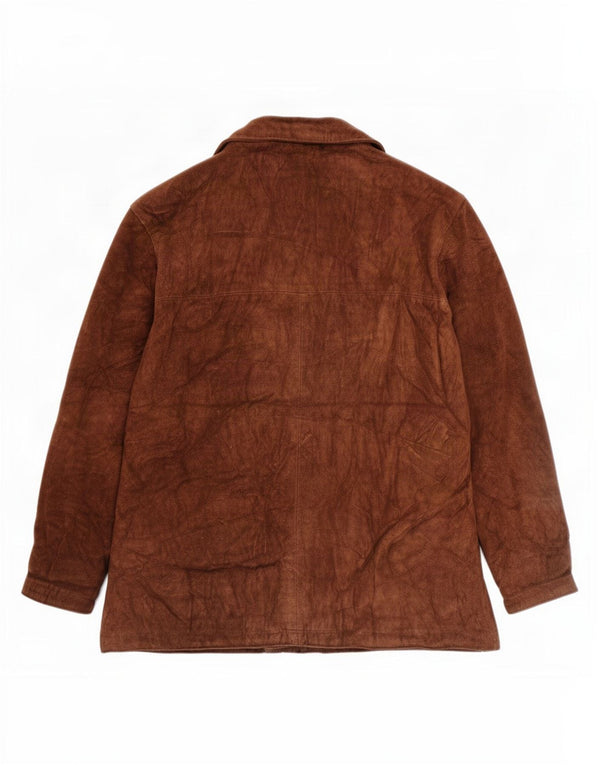 Giacca vintage oversize in pelle scamosciata da donna IT 42 Marrone medio