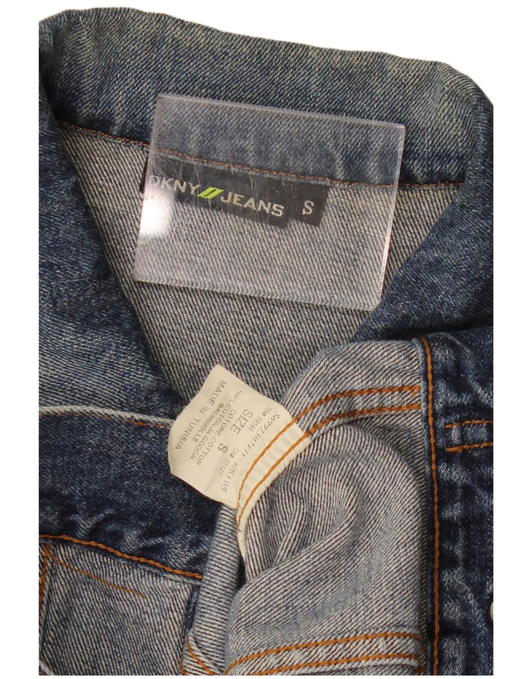 Giacca in denim da uomo DKNY UK 36 piccolo cotone blu