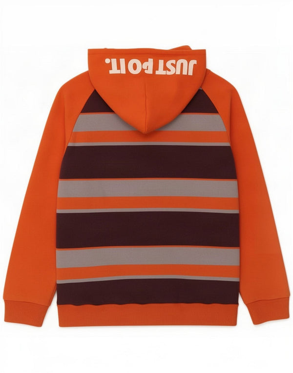 Maglia con cappuccio grafica Nike da ragazzo 12-13 anni Large Orange Striped Cotton