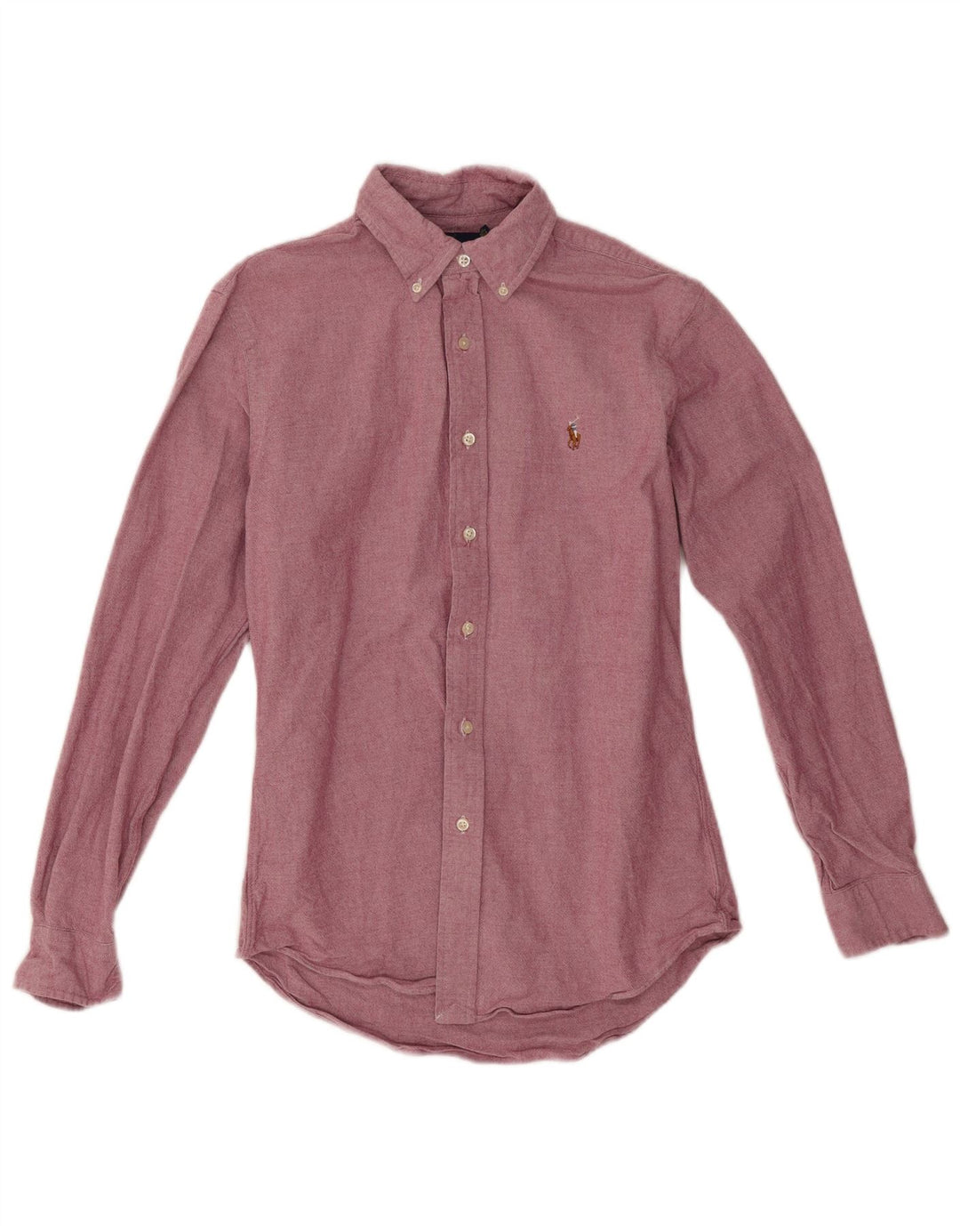 Camicia slim fit da uomo Ralph Lauren in cotone bordeaux medio