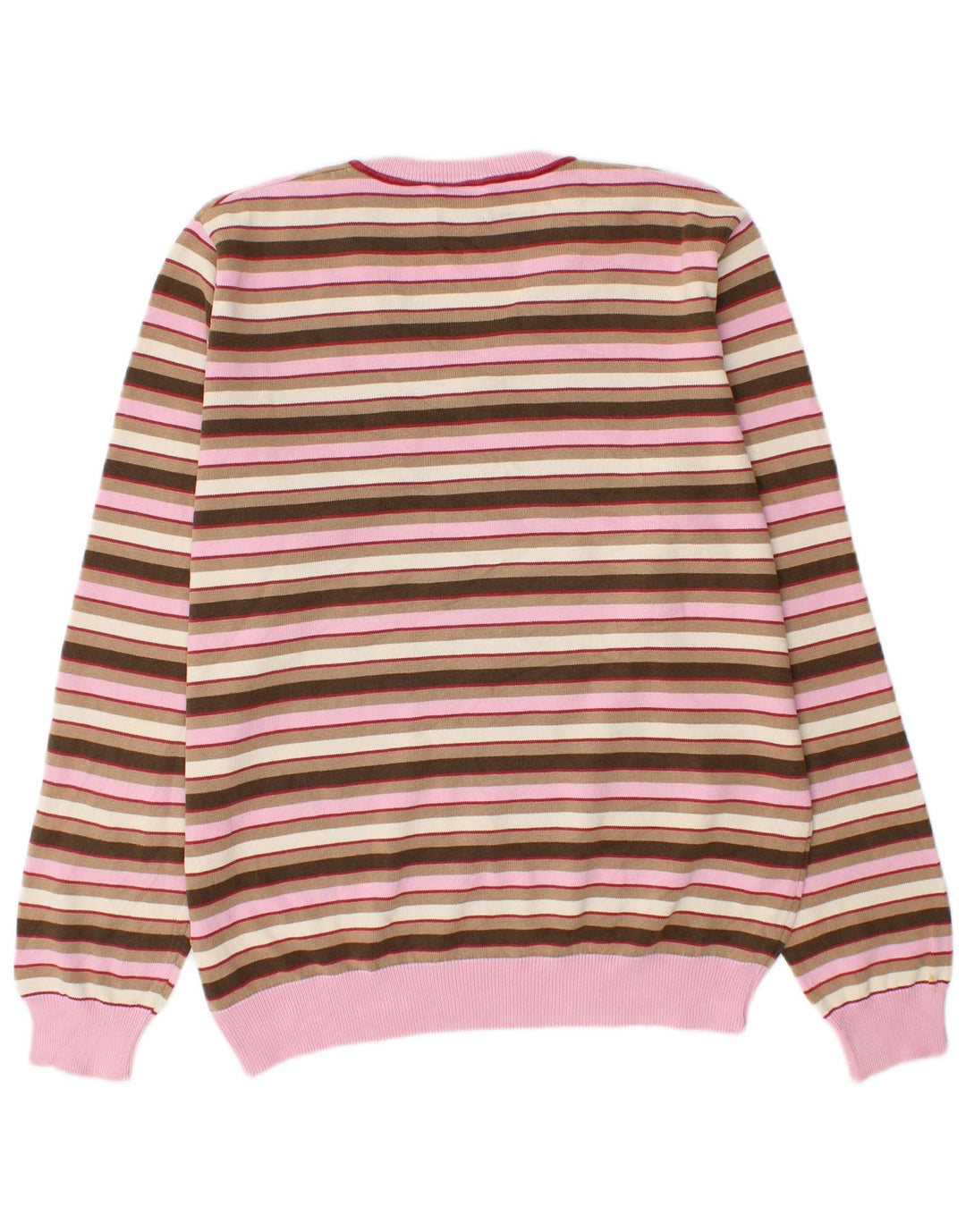 Maglione da donna con scollo a V Henry's UK 16 grandi righe multicolori