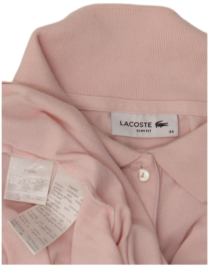 Polo LACOSTE da donna a maniche lunghe slim fit taglia 44 grande cotone rosa