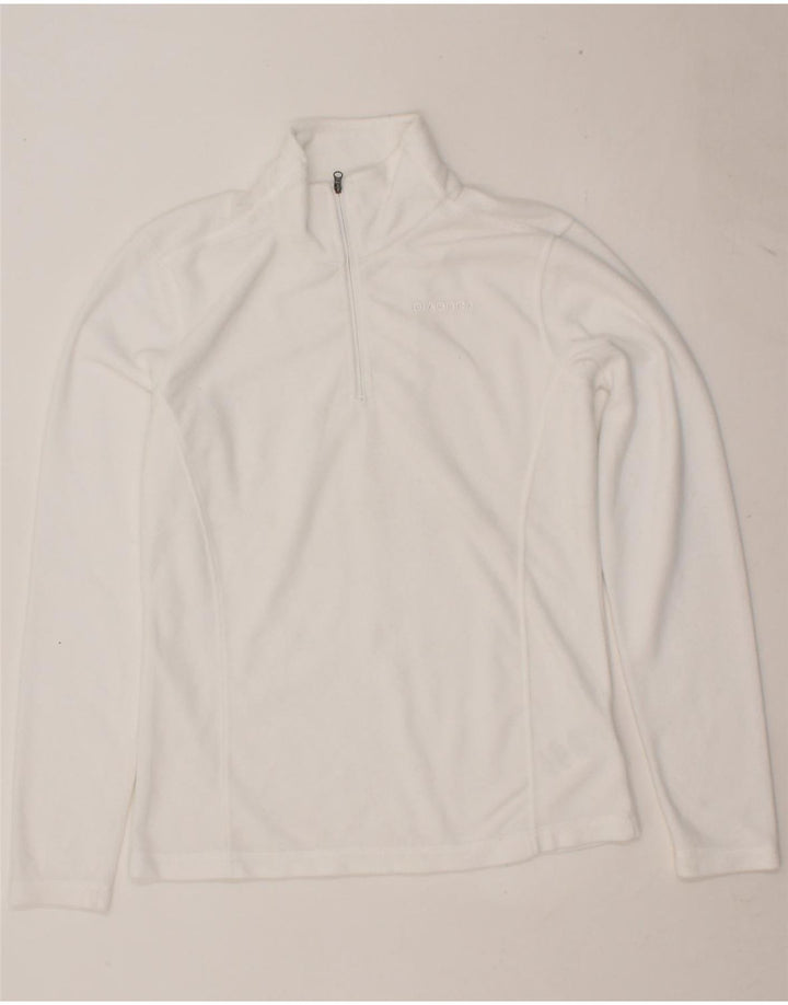 DIADORA Womens Zip Neck Fleece Jumper UK 16 Large White Polyester Vintage Diadora and Second-Hand Diadora from Messina Hembry 