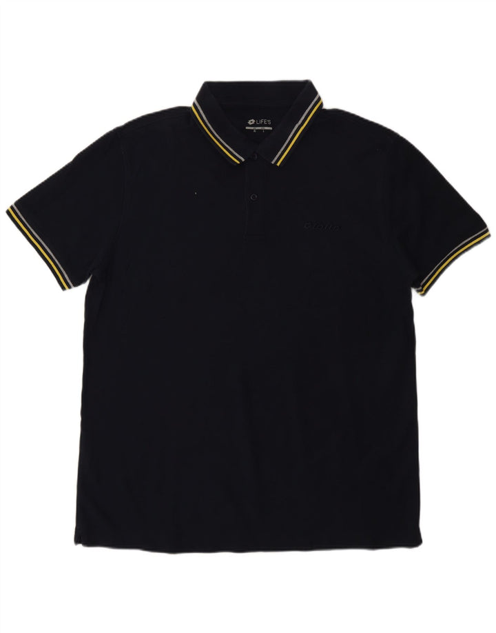 LOTTO Mens Polo Shirt Large Navy Blue