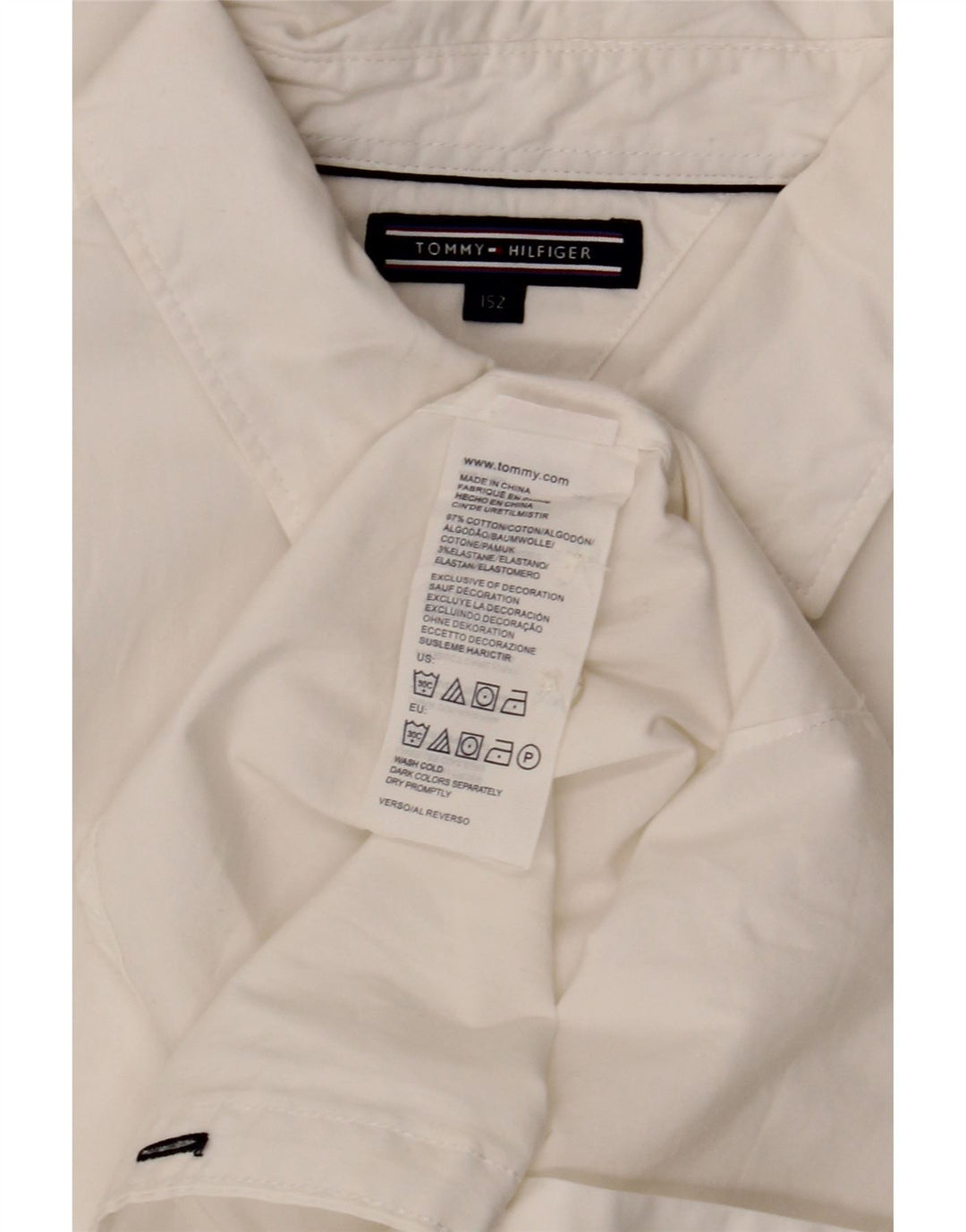 Camicia Tommy Hilfiger Ragazzi 11-12 Anni Cotone Bianco