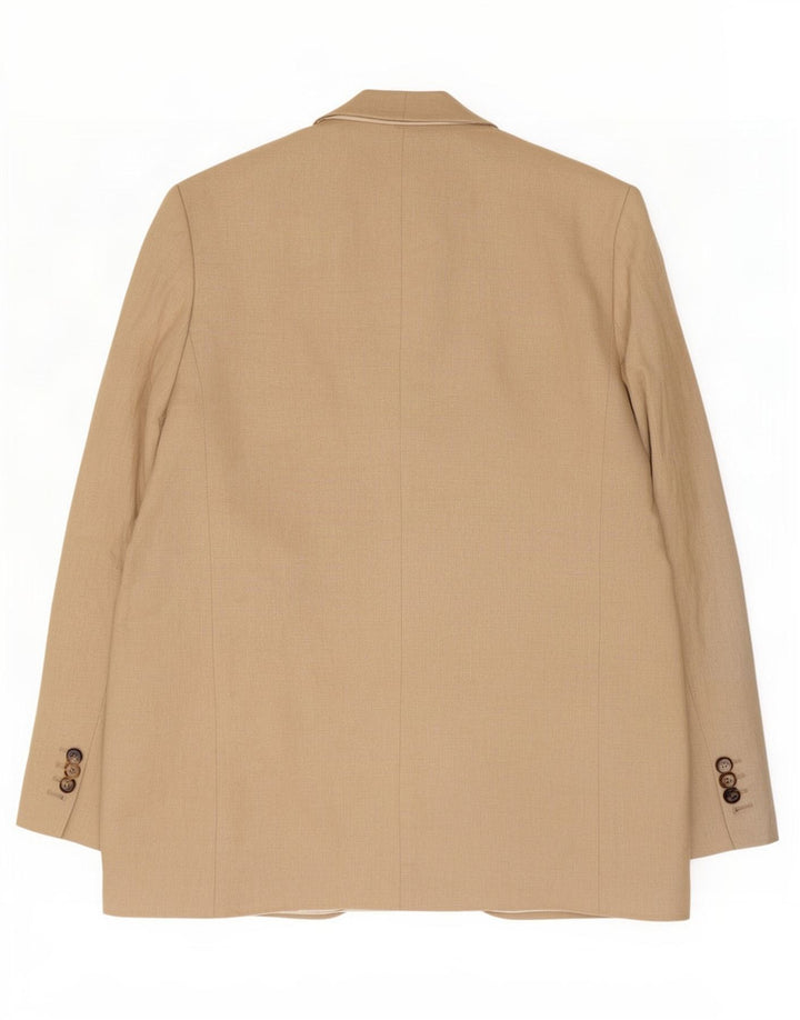 Giacca blazer a 1 bottone da donna Zara UK 14 grande lino beige
