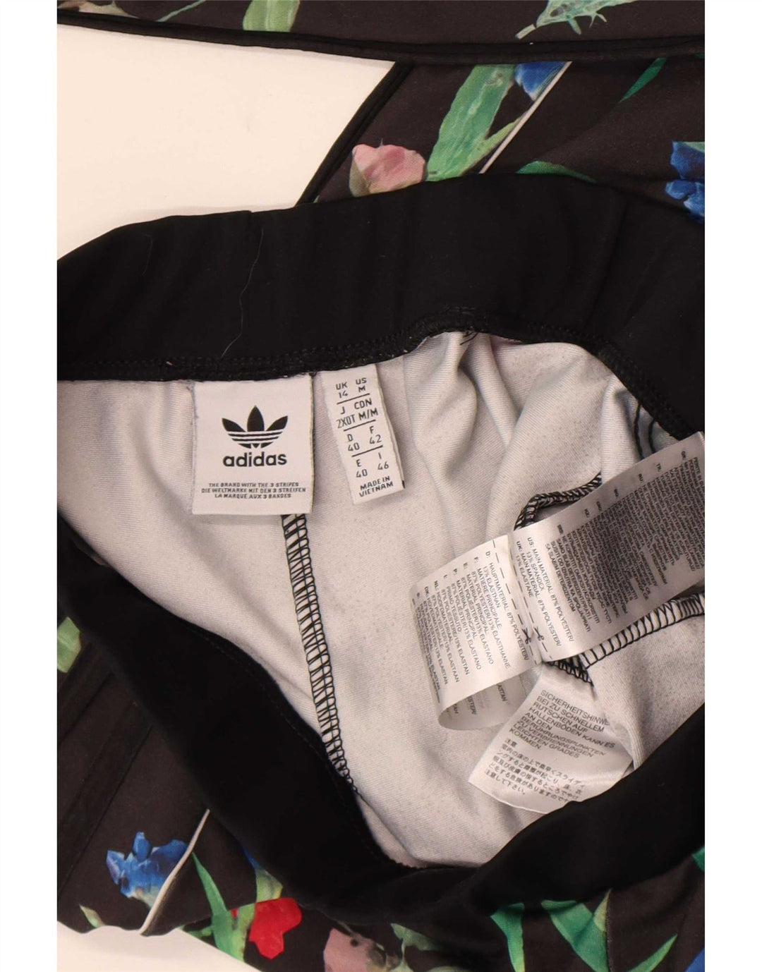 Leggings Adidas da donna UK 14 poliestere floreale nero medio