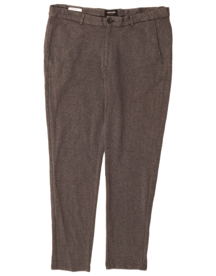 JACK & JONES Pantaloni chino slim Marco da uomo W36 L32 viscosa grigia