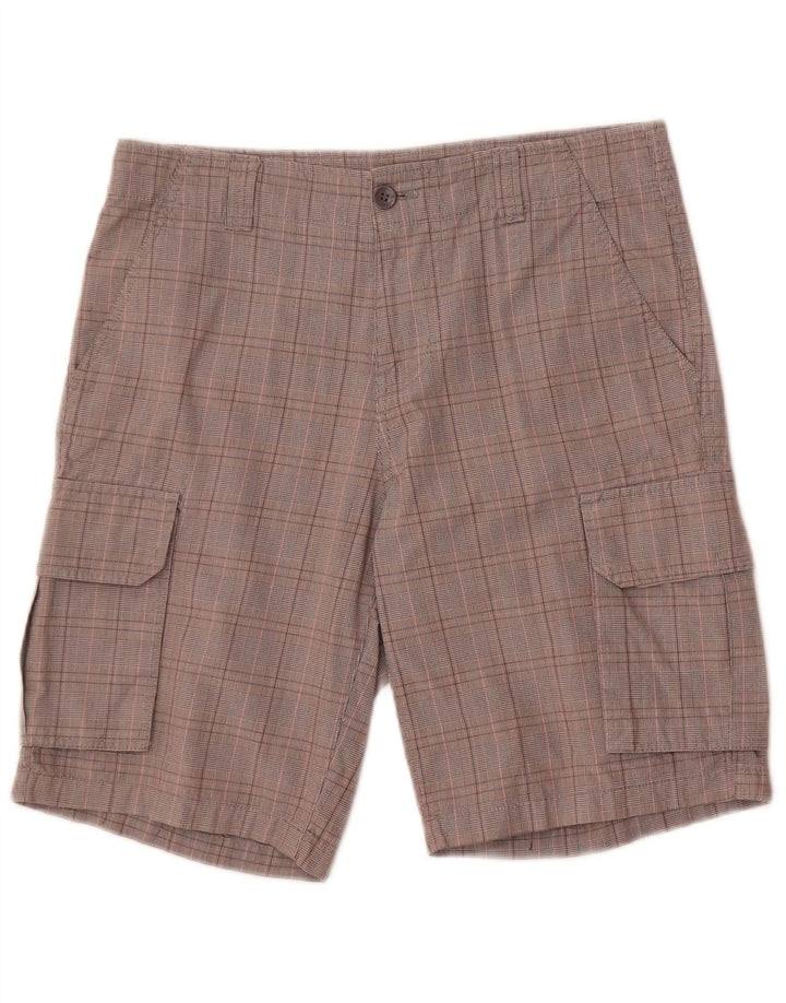 Pantaloncini cargo Kappa da uomo Perfect Fit IT 46 Small W32 Cotone a quadri grigi