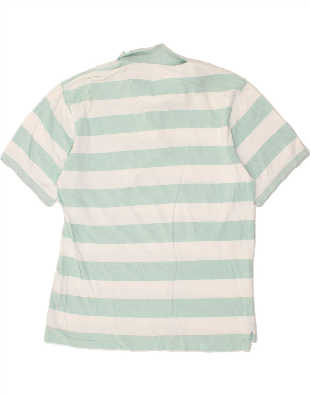 IZOD Mens Polo Shirt 2XL Turquoise Striped Cotton Vintage Izod and Second-Hand Izod from Messina Hembry 