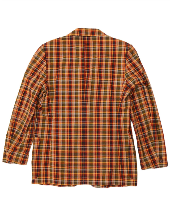 Giacca blazer da uomo a 2 bottoni VINTAGE IT 54 2XL cotone a quadri multicolore