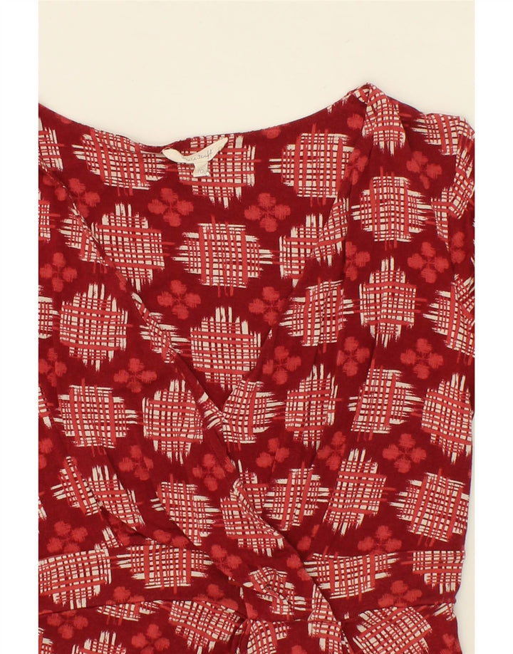 WHITE STUFF Womens 3/4 Sleeve A-Line Dress UK 10 Small Red Geometric Vintage White Stuff and Second-Hand White Stuff from Messina Hembry 
