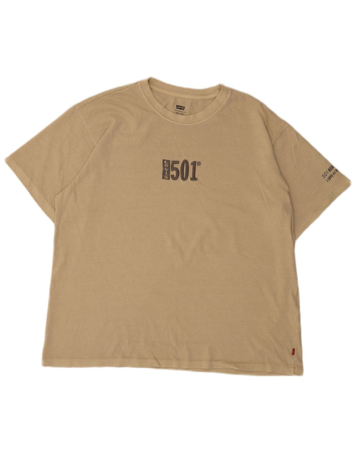 T-shirt grafica da uomo Levi's Top grande in cotone beige