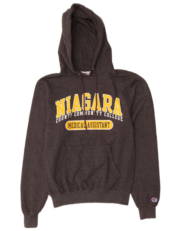 Felpa con cappuccio grafica da uomo Champion XS in cotone grigio