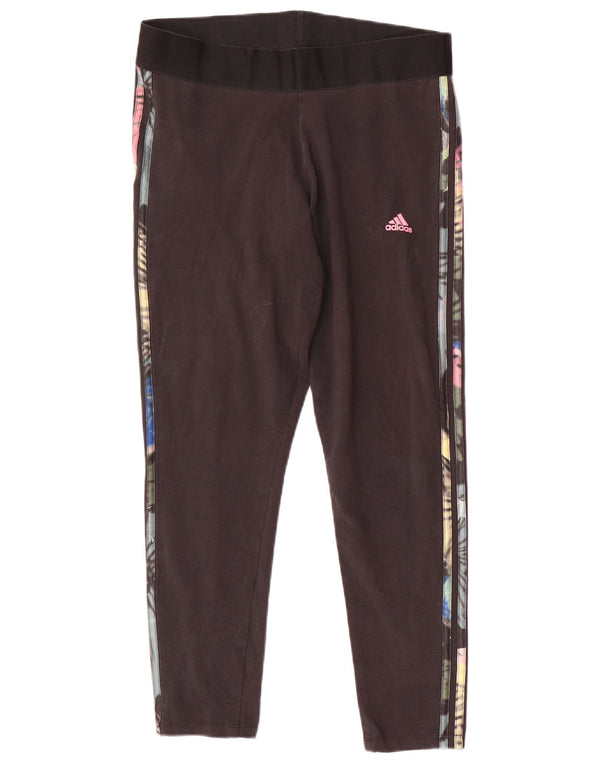 Leggings Adidas Donna UK 16/18 Large Nero Cotone