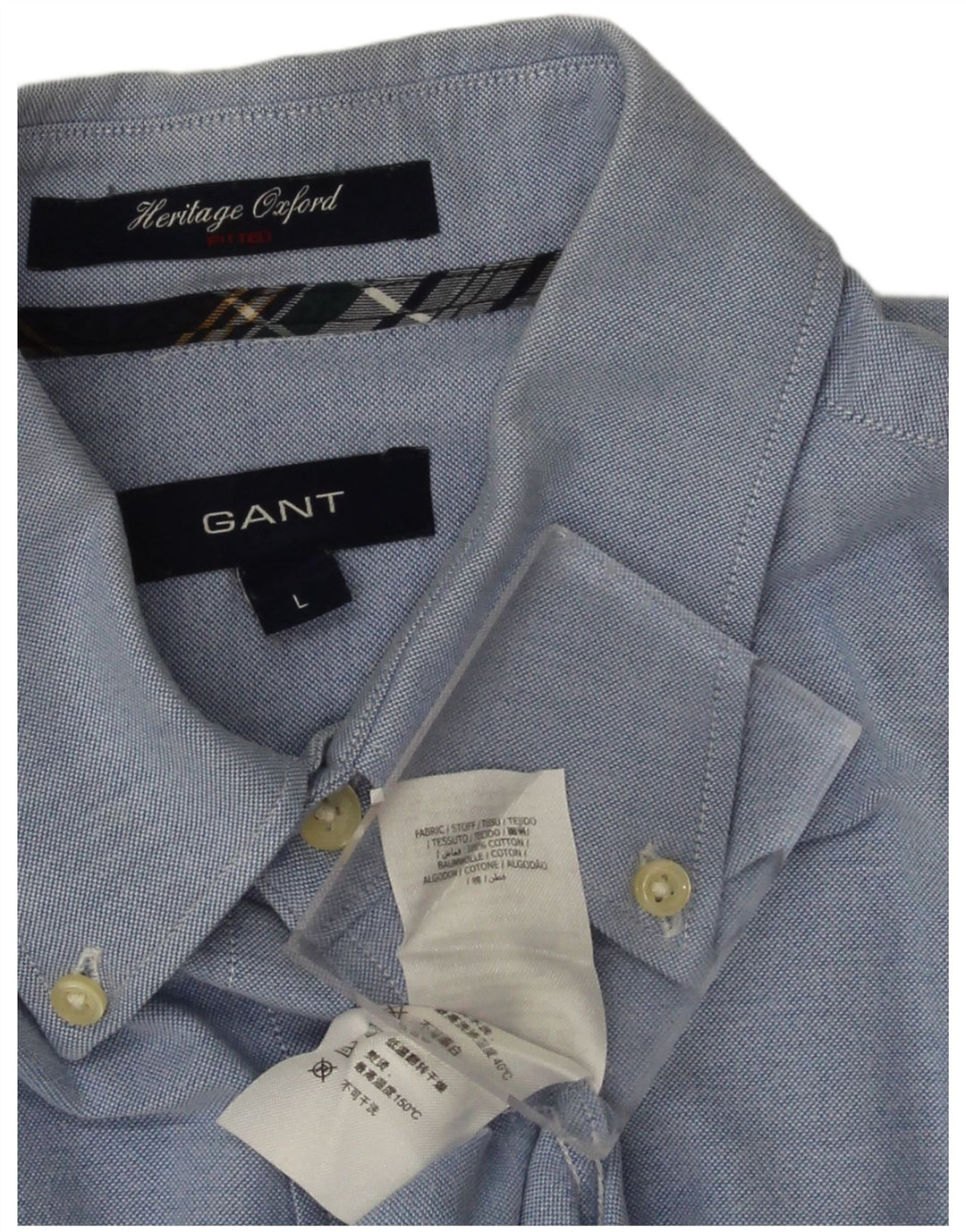 Gant Camicia Heritage Oxford da uomo grande in cotone blu