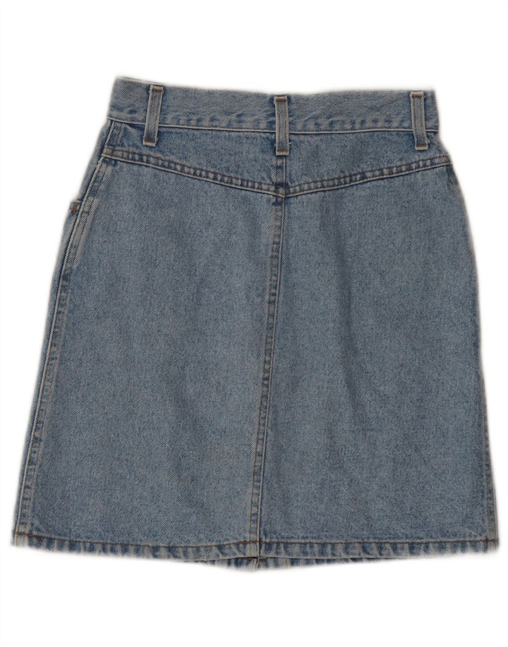 Gonna di jeans vintage da donna IT 40 piccola W25 in cotone blu