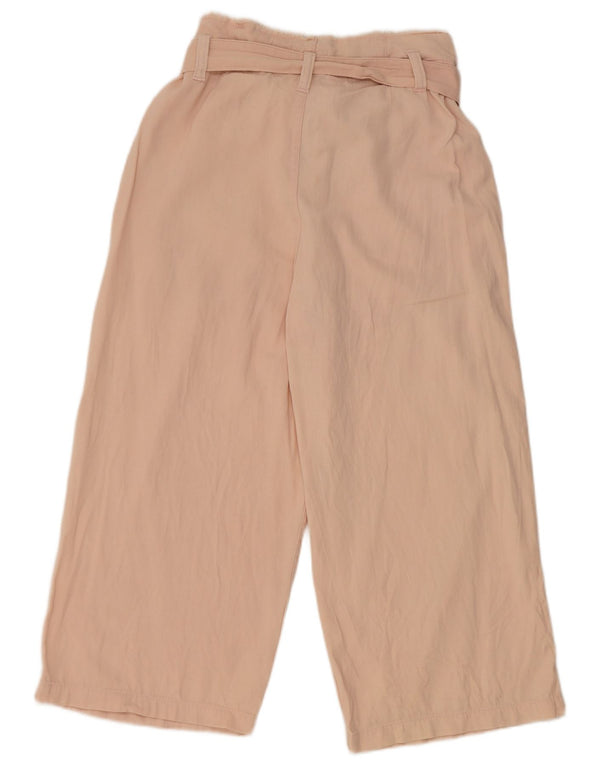 Pantaloni capri da donna a vita alta Topshop UK 12 medio W30 L21 cotone rosa