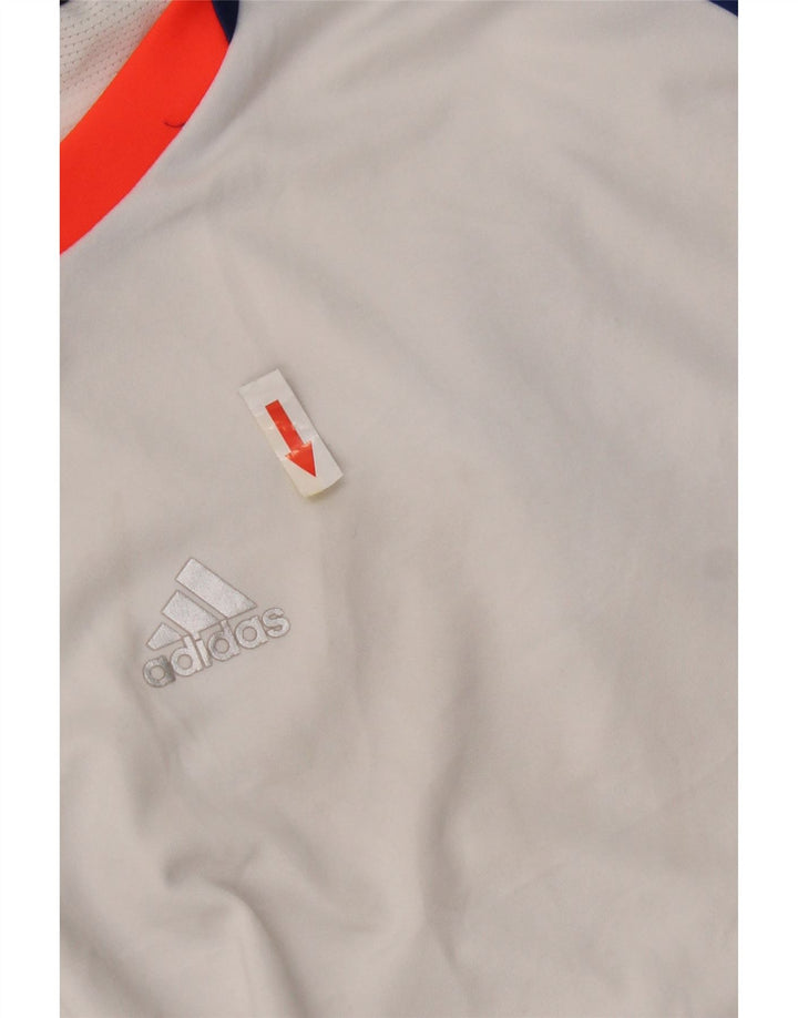 T-shirt da uomo Adidas Top in poliestere color block bianco medio