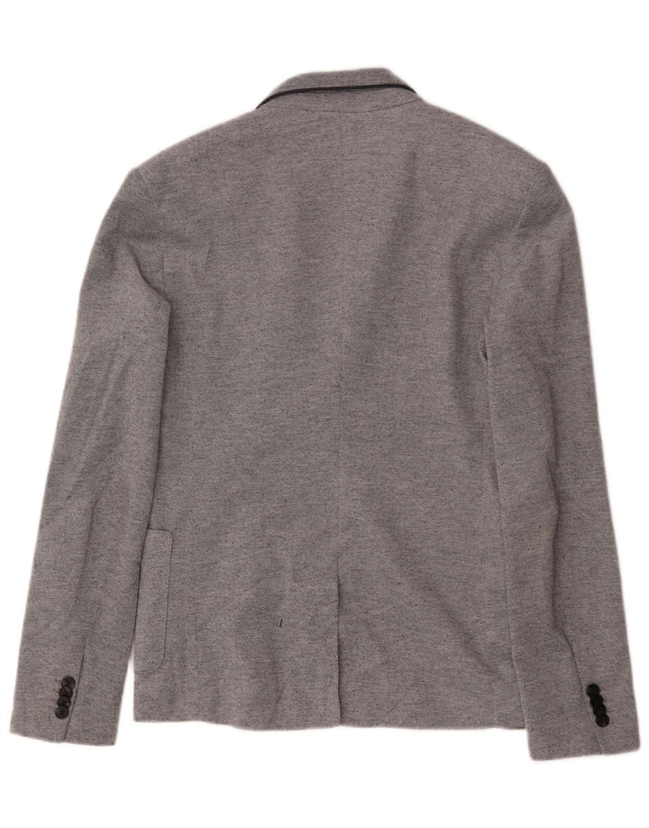 Giacca blazer da uomo a 2 bottoni Zara UK 36 piccola in poliestere grigio