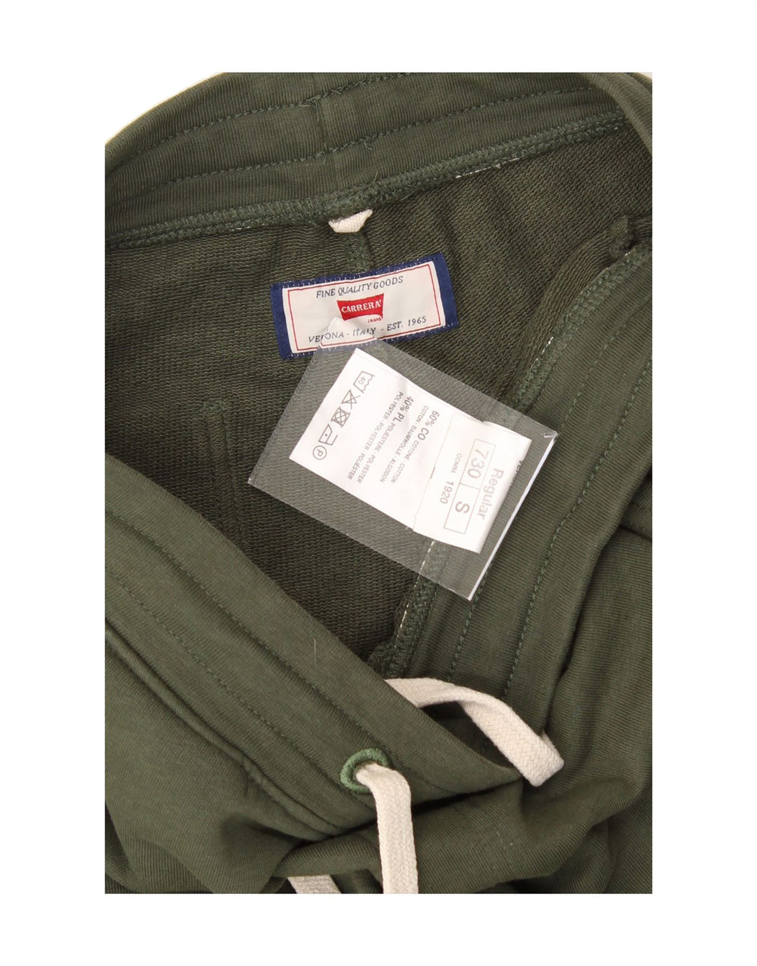 CARRERA Mens Regular Graphic Sport Shorts Small Green Cotton Vintage Carrera and Second-Hand Carrera from Messina Hembry 