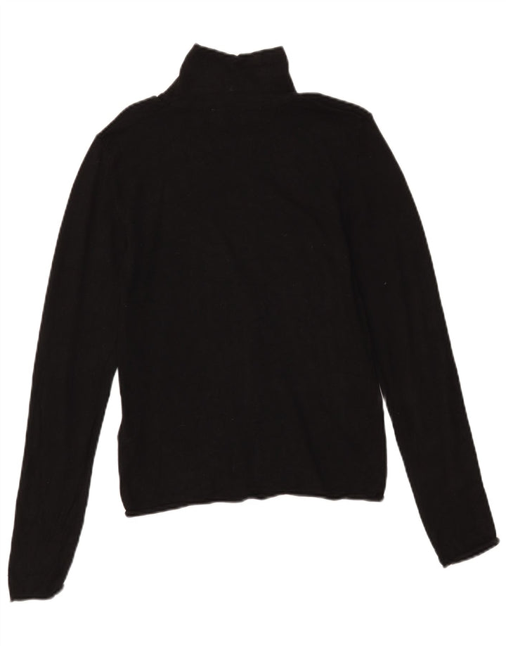 Top Zara da donna a collo alto a maniche lunghe UK 12 viscosa nera media