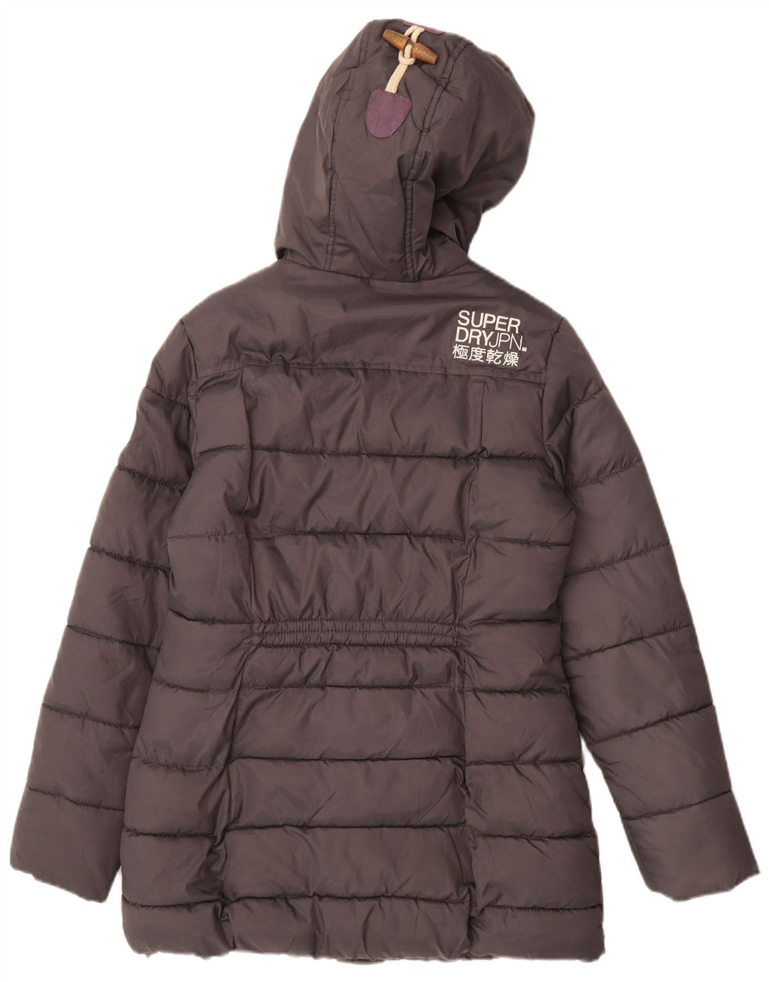 Cappotto imbottito in sherpa con cappuccio da uomo Superdry UK 10 piccolo poliestere grigio