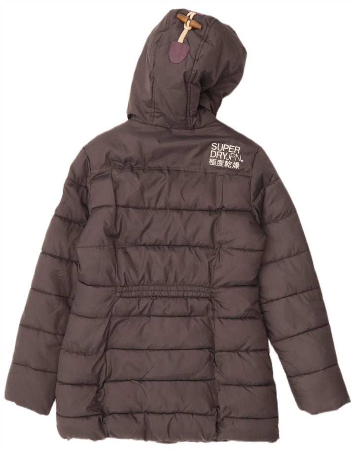 Cappotto imbottito in sherpa con cappuccio da uomo Superdry UK 10 piccolo poliestere grigio