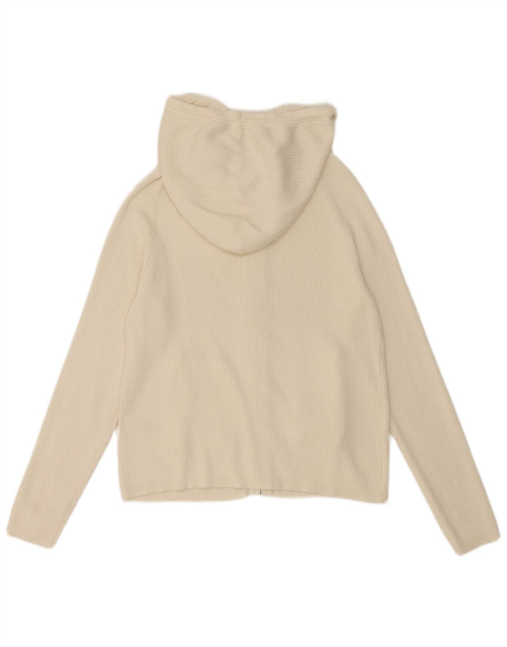Maglione cardigan con cappuccio da donna Marks & Spencer UK 12 medio bianco sporco
