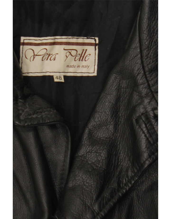 Giacca in Pelle Uomo VINTAGE IT 48 Pelle Nera Media