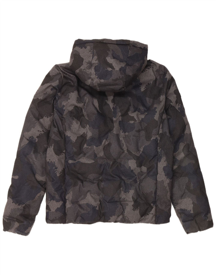 Giacca imbottita con cappuccio da uomo Superdry UK 38 poliestere mimetico nero medio