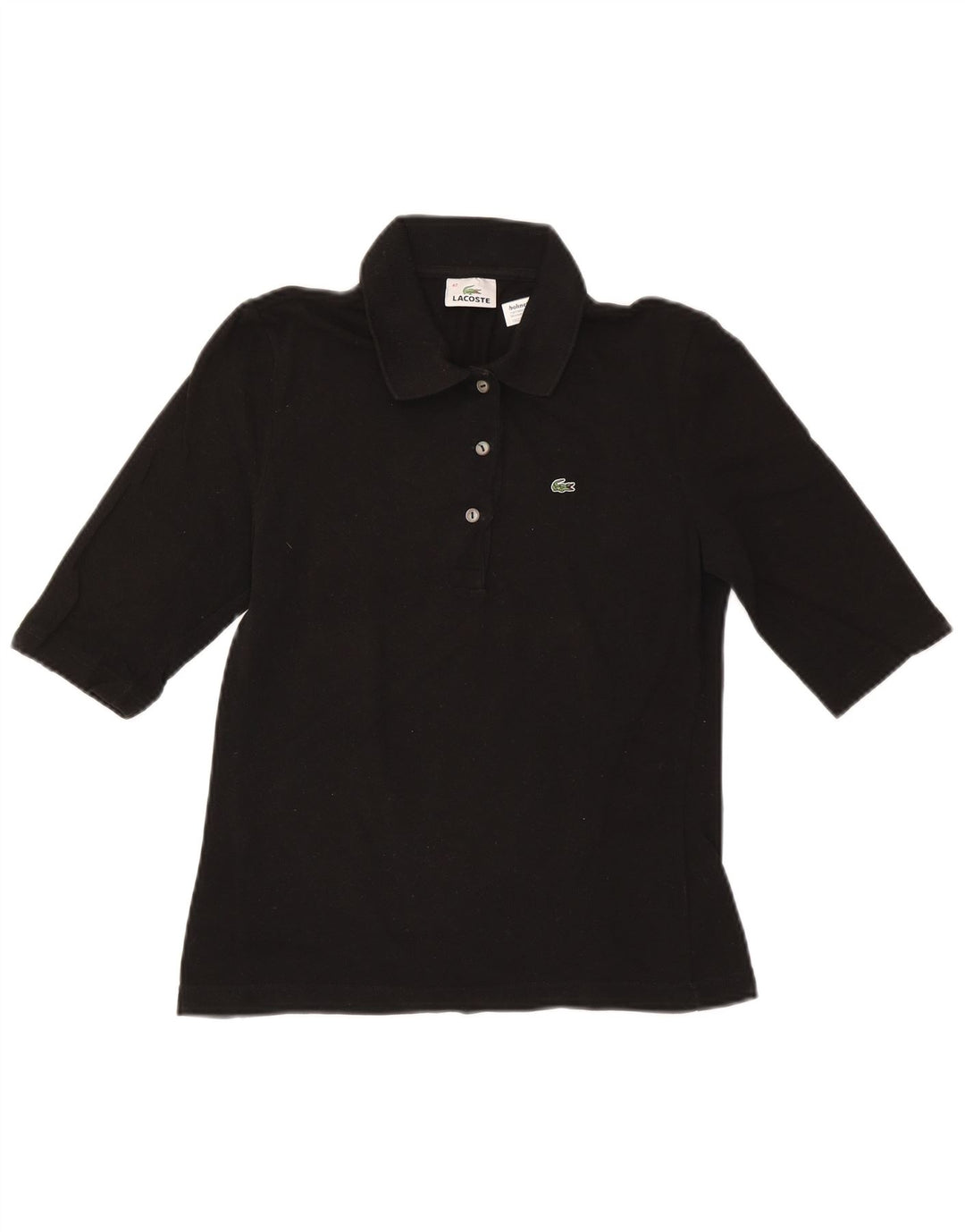 Polo da donna Lacoste taglia 42 grande in cotone nero