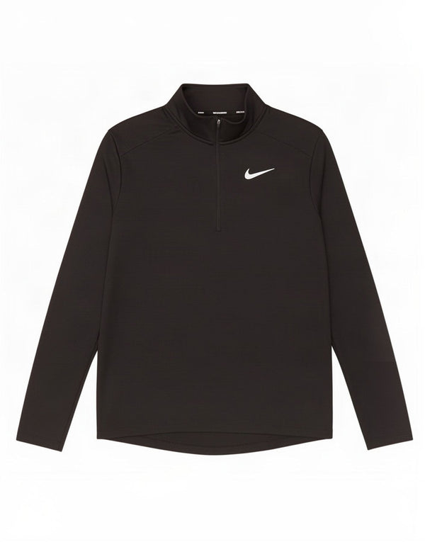 Maglia da tuta Nike Dri Fit con zip e collo pullover da uomo, poliestere nero medio