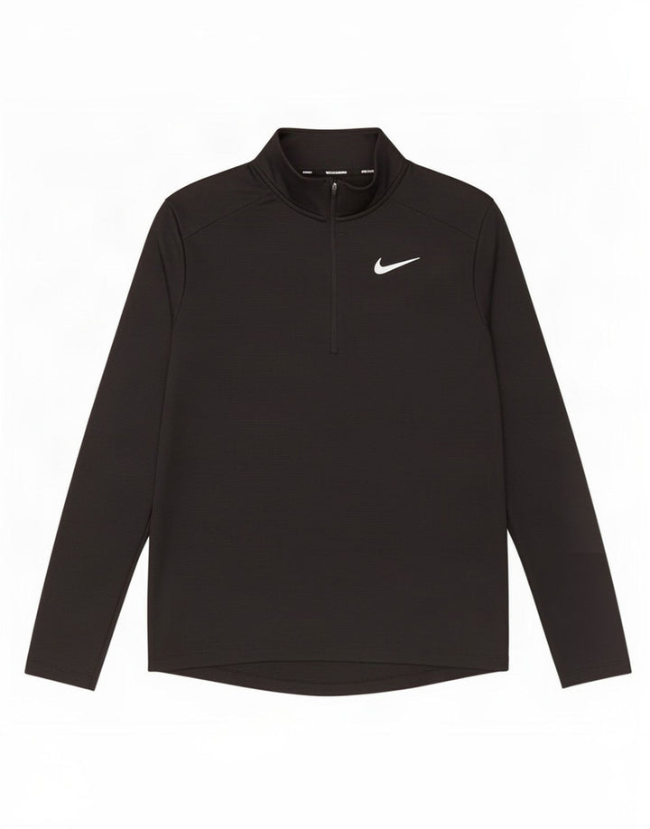 Maglia da tuta Nike Dri Fit con zip e collo pullover da uomo, poliestere nero medio