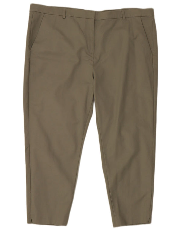 Pantaloni chino corti Marks & Spencer da donna UK 22 2XL W44 L25 Cotone verde