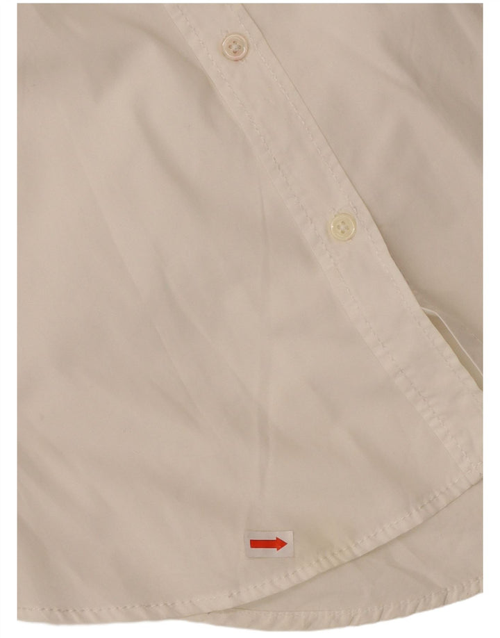 Camicia oversize da donna BENETTON UK 6 XS cotone bianco