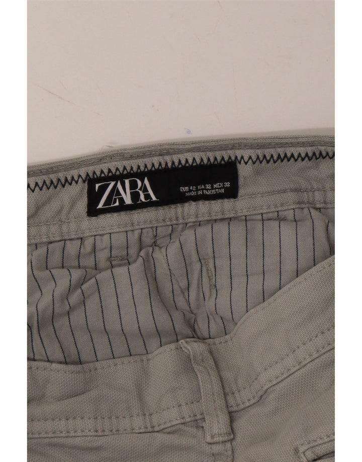 ZARA Womens Slim Chino Trousers EU 42 Large W32 L31 Grey Vintage Zara and Second-Hand Zara from Messina Hembry 