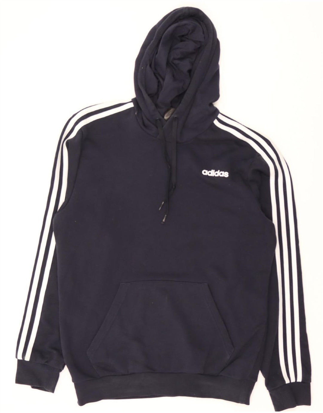 ADIDAS Mens Hoodie Jumper Medium Navy Blue Cotton Vintage Adidas and Second-Hand Adidas from Messina Hembry 