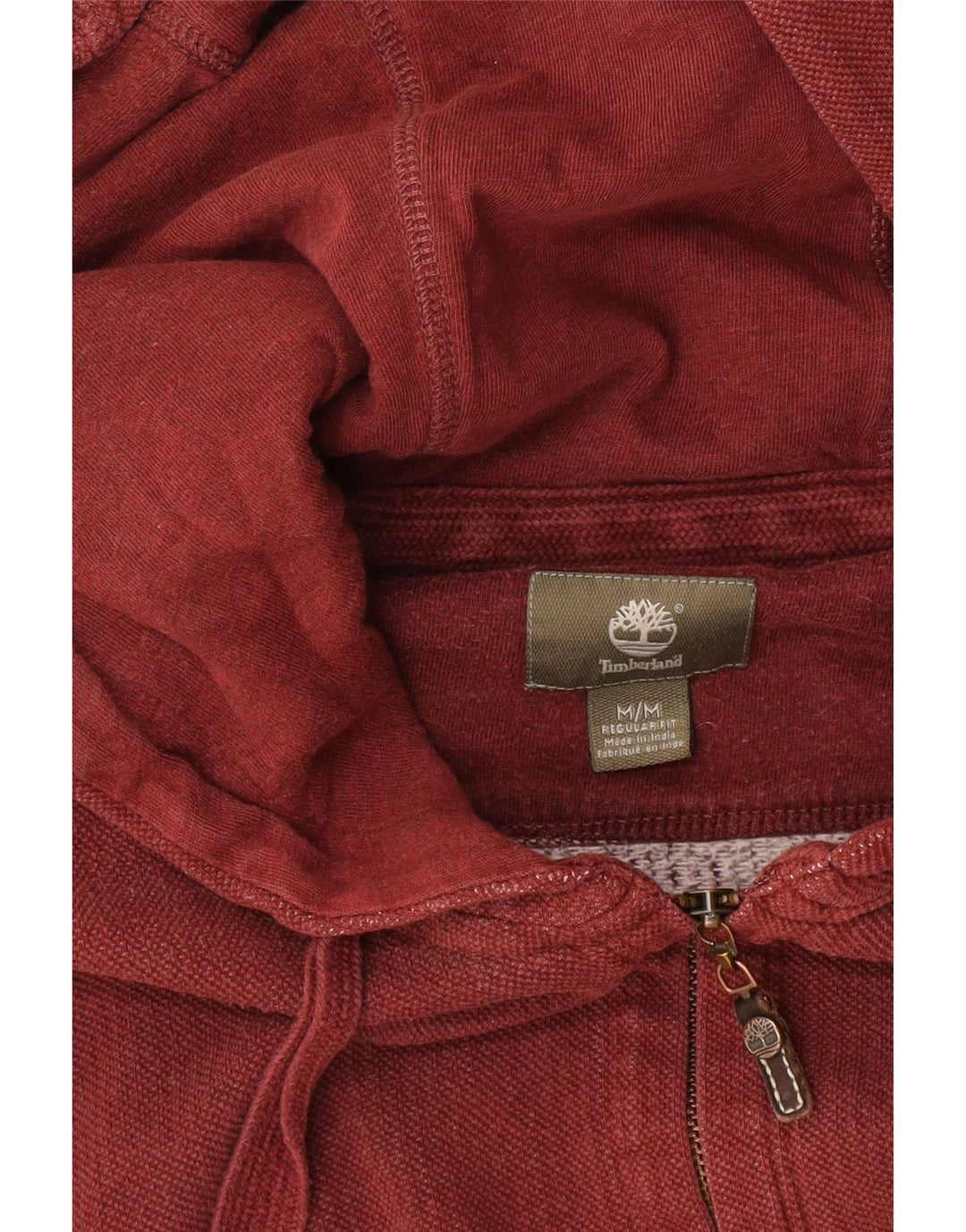 Timberland Maglione con cappuccio e zip vestibilità regolare da uomo Borgogna medio